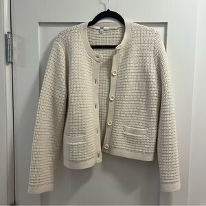 NWOT Uniqlo Cream Textured Cardigan